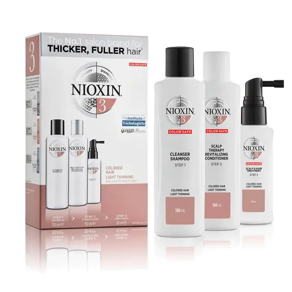 NIOXIN 3-Part System 3 Trial Kit For Coloured Hair With Light Thinning 3 NIOXIN 3-Part System 3 Trial Kit For Coloured Hair With Light Thinning