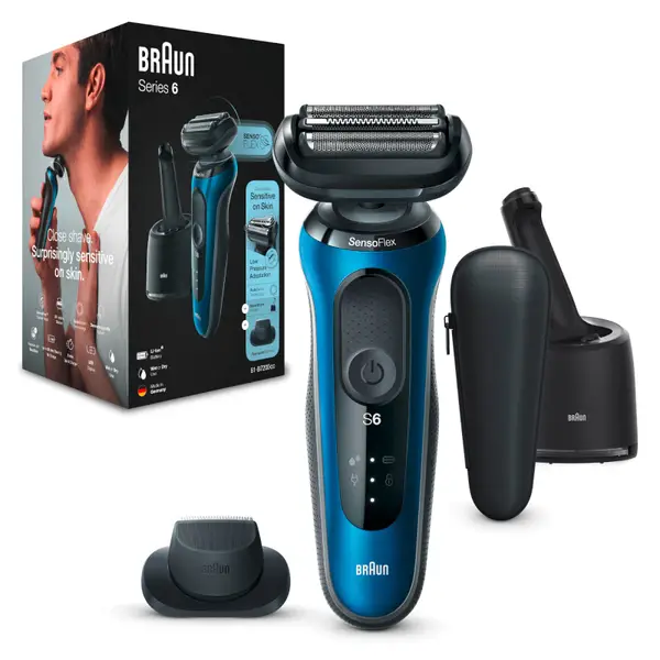 Braun Series 6 60-B7200cc Electric Shaver, Blue 3 Braun Series 6 60-B7200cc Electric Shaver, Blue