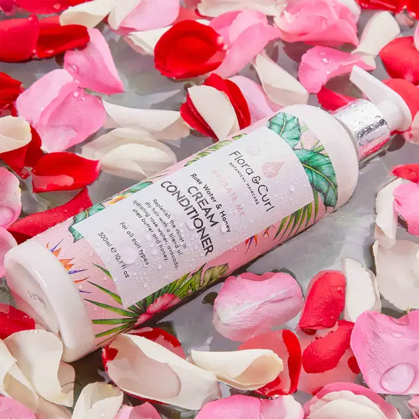 Flora & Curl Rose Water & Honey Cream Conditioner 300ml 5 Flora & Curl Rose Water & Honey Cream Conditioner 300ml - Image 3