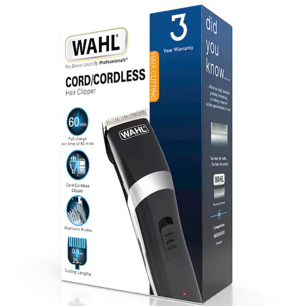 Wahl Clipper Kit Cord/Cordless Black 3 Wahl Clipper Kit Cord/Cordless Black