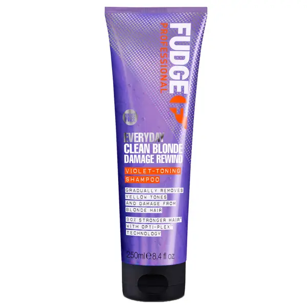 Fudge Professional Everyday Clean Blonde Damage Rewind Violet Toning Shampoo 250ml 3 Fudge Professional Everyday Clean Blonde Damage Rewind Violet Toning Shampoo 250ml