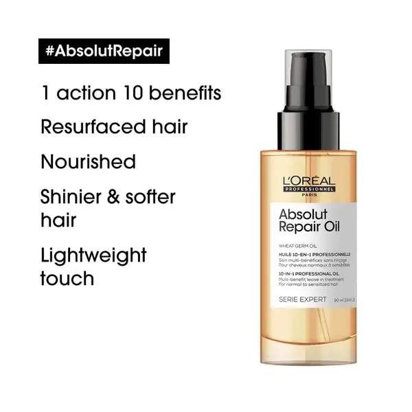 L’Oréal Professionnel Serie Expert Absolut Repair 10 In 1 Leave In Oil For Dry And Damaged Hair 90ml 6 L’Oréal Professionnel Serie Expert Absolut Repair 10 In 1 Leave In Oil For Dry And Damaged Hair 90ml - Image 4