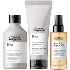 L'Oréal Professionnel Silver Shampoo, Conditioner And Oil Trio